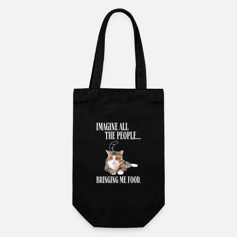 Chat à lunettes - Sac à bouteille - noir