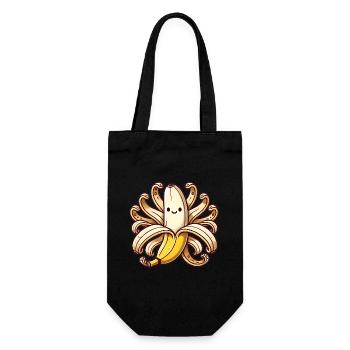 Playful OctoBanana Illustration - Gift Bag for Bottles - black - Front