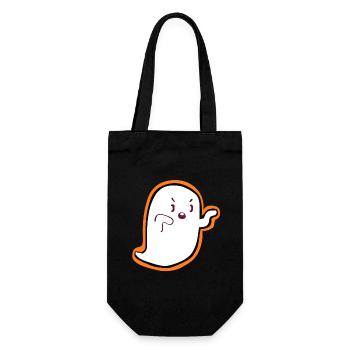 Kawaii Ghost – Cute Halloween Design - Gift Bag for Bottles - black - Front