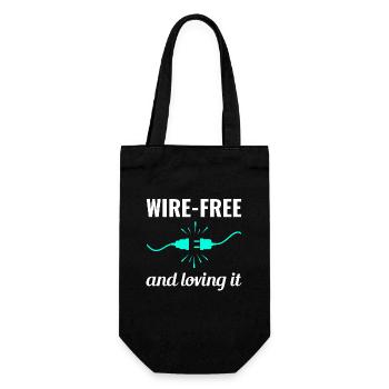 Electrician: Wire-Free and Loving Life - Gift Bag for Bottles - black - Front