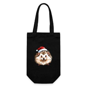 Dessin de Noël hérisson - Sac à bouteille - noir - Devant