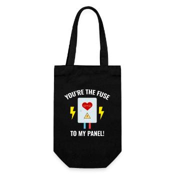 Electrician Valentine: You’re the Fuse to My Panel - Gift Bag for Bottles - black - Front