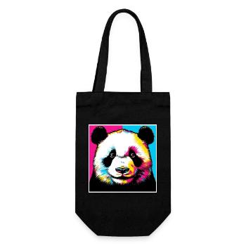 Panda - Geschenkbeutel für Flaschen - Schwarz - Vorne