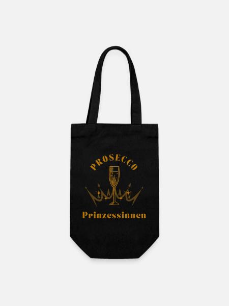 Prosecco Prinzessinnen - Geschenkbeutel für Flaschen - Schwarz