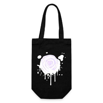 Rose Blüte Graffiti Tropfen Röschen Romantisch - Geschenkbeutel für Flaschen - Schwarz - Vorne