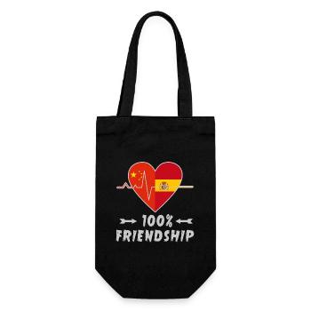 China and Spain 100% friendship - Gift Bag for Bottles - black - Front