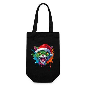 13 gouttes de couleur du Père Noël chat zombie - Sac à bouteille - noir - Devant