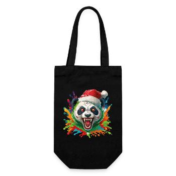 16 Zombie Panda Bear Santa Claus Color Drops - Gift Bag for Bottles - black - Front