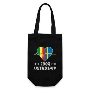 100 % amitié entre le Sénégal et la Suède - Sac à bouteille - noir - Devant