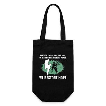 Lineman Storm Wind Rain Hope Power Restoration - Gift Bag for Bottles - black - Front