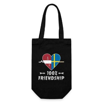 Latvia and Sweden 100% friendship - Gift Bag for Bottles - black - Front