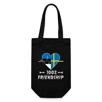 Estonia and Sweden 100% friendship - Gift Bag for Bottles - black - Front