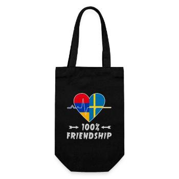 Armenia and Sweden 100% friendship - Gift Bag for Bottles - black - Front