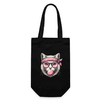 Chat cool avec des lunettes bandana roses - Sac à bouteille - noir - Devant