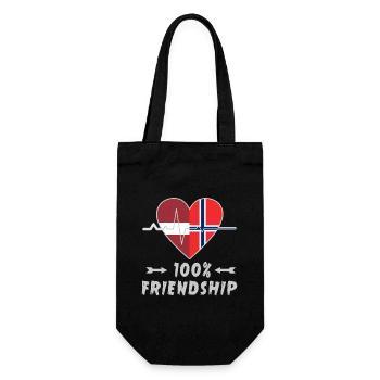Latvia and Norway 100% friendship - Gift Bag for Bottles - black - Front