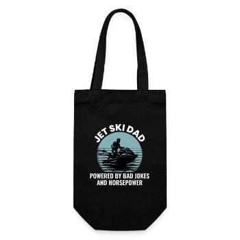 Jetski Dad – Angetrieben von schlechten Witzen und Pferdestärken - Geschenkbeutel für Flaschen - Schwarz - Vorne