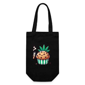 Chill Muffin with Leaf Joint - Gift Bag for Bottles - black - Front