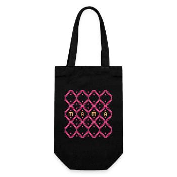 SCHRIFTZUG MAMA HERZEN - Geschenkbeutel für Flaschen - Schwarz - Vorne