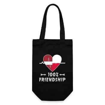 Latvia and Poland 100% friendship - Gift Bag for Bottles - black - Front