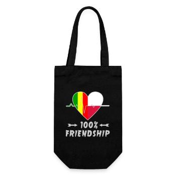 Mali und Polen 100% Freundschaft - Geschenkbeutel für Flaschen - Schwarz - Vorne
