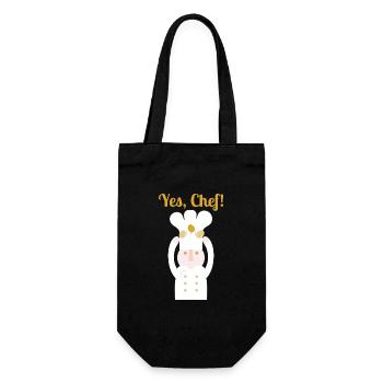 Yes, Chef! l text - Gift Bag for Bottles - black - Front