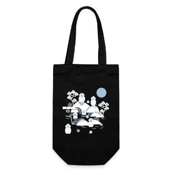 Singes frissonnants dans une source chaude l blanc bleu marine - Sac à bouteille - noir - Devant