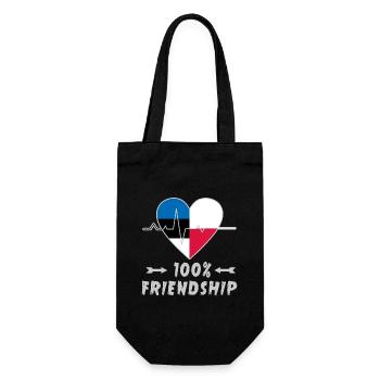 Estonia and Poland 100% friendship - Gift Bag for Bottles - black - Front
