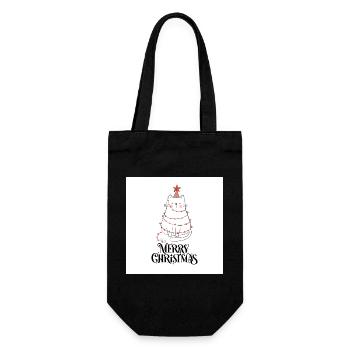 Weihnachten - Geschenkbeutel für Flaschen - Schwarz - Vorne