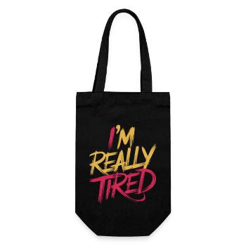 I'm Really Tired 13 - Geschenkbeutel für Flaschen - Schwarz - Vorne