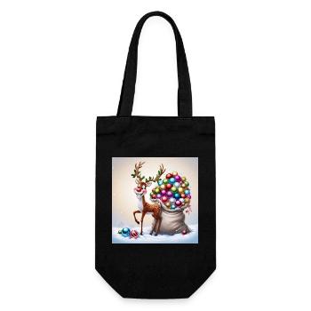 Süßes Rentier - Geschenkbeutel für Flaschen - Schwarz - Vorne