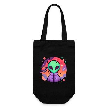 Alien Traveler Kosmische Kunst - Geschenkbeutel für Flaschen - Schwarz - Vorne