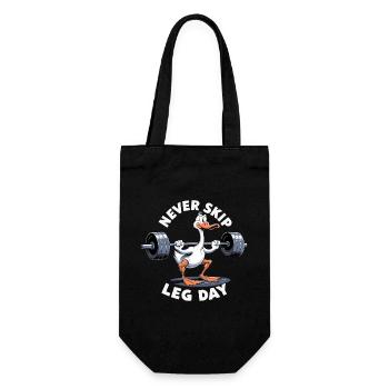 Leg Day Gans Beintraining witzig Gym Geschenk - Geschenkbeutel für Flaschen - Schwarz - Vorne