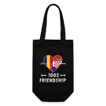 100 % amitié entre la Roumanie et la Croatie - Sac à bouteille - noir - Devant