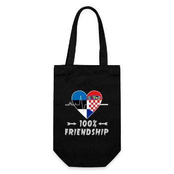 Estonia and Croatia 100% friendship - Gift Bag for Bottles - black - Front