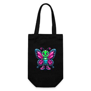 Personnage de papillon de dessin animé coloré - Sac à bouteille - noir - Devant