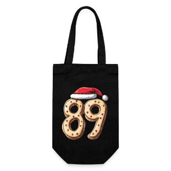 89 Number Christmas Cookie - Gift Bag for Bottles - black - Front