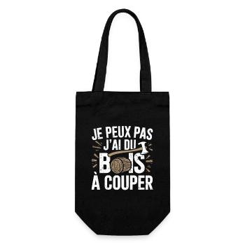je peux pas j'ai du bois à couper - Sac à bouteille - noir - Devant