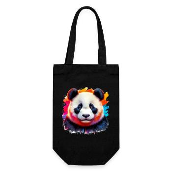 Panda - Geschenkbeutel für Flaschen - Schwarz - Vorne