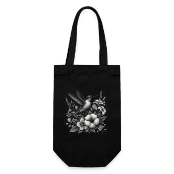 Hummingbird with Elegant Florals - Gift Bag for Bottles - black - Front