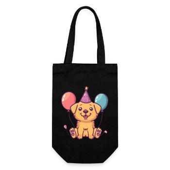 Golden Retriever Dogs Birthday Comic - Gift Bag for Bottles - black - Front
