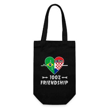 100 % amitié entre le Brésil et la Croatie - Sac à bouteille - noir - Devant