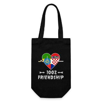 Ethiopia and Croatia 100% friendship - Gift Bag for Bottles - black - Front
