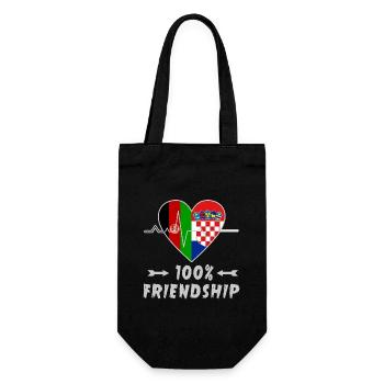 Afghanistan and Croatia 100% friendship - Gift Bag for Bottles - black - Front