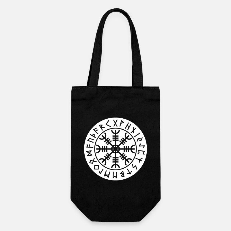Cercle blanc de runes d’Aegishjalmur - Sac à bouteille - noir
