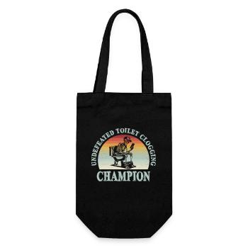 Undefeated Toilet Clogging Champion Skeleton Retro - Gift Bag for Bottles - black - Front