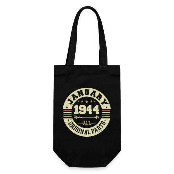 January 1944 - Geburtstag im Januar 1944 - Geschenkbeutel für Flaschen - Schwarz - Vorne