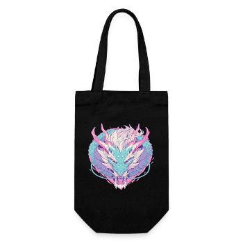 Dragon head in pop art style pastel colors - Gift Bag for Bottles - black - Front