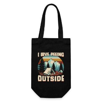I love outdoors doing camping nature mountains - Gift Bag for Bottles - black - Front