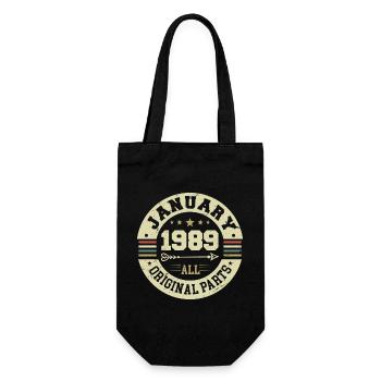 January 1989 - Geburtstag im Januar 1989 - Geschenkbeutel für Flaschen - Schwarz - Vorne