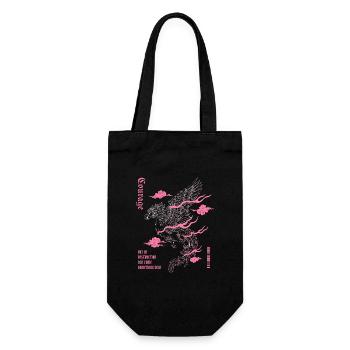 Courage – Phoenix Wiedergeburt Design - Geschenkbeutel für Flaschen - Schwarz - Vorne